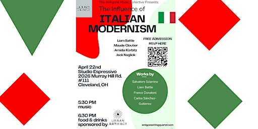 Imagem principal do evento Antigone Music Collective Presents: Italian Modernism