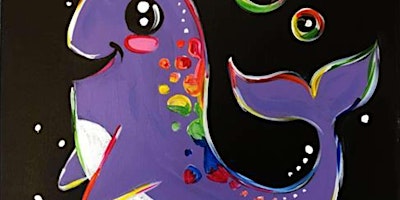 Bubbly Narwhal - Family Fun - Paint and Sip by Classpop!™ primary image
