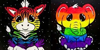 Neon Furry Friends - Family Fun - Paint and Sip by Classpop!™ primary image