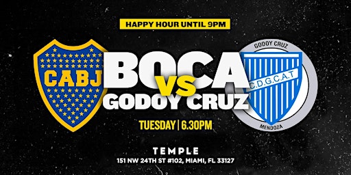 Image principale de BOCA VS GODOY CRUZ + Happy Hour!