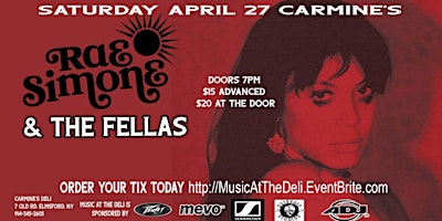 Imagen principal de HVBS Presents Rae Simone & The Fellas Live at Carmine's