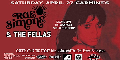 Imagen principal de HVBS Presents Rae Simone & The Fellas Live at Carmine's