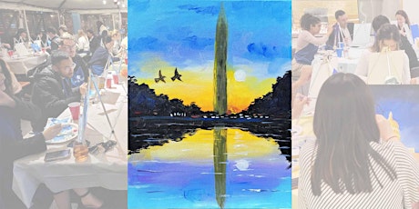 Sip and Paint of Washington monument at sunset