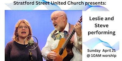 Image principale de Leslie & Steve Gretz folk musicians perform @ SSUC worship 4/21 at 10am