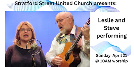 Leslie & Steve Gretz folk musicians perform @ SSUC worship 4/21 at 10am