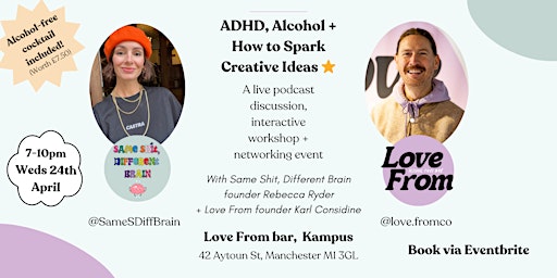 Imagem principal do evento ADHD, Alcohol + How to Spark Creative Ideas