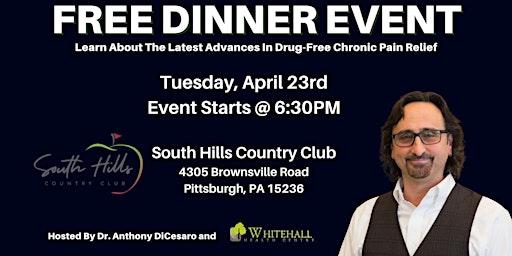 Immagine principale di Learn Drug-Free Chronic Pain Relief Advances | FREE Pittsburgh Dinner Event 