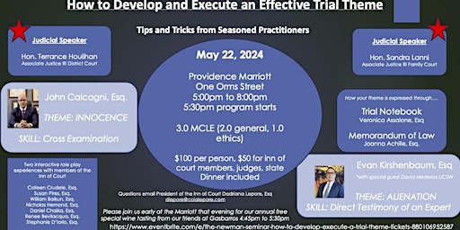 Immagine principale di The Newman Seminar - How to Develop & Execute a Trial Theme 