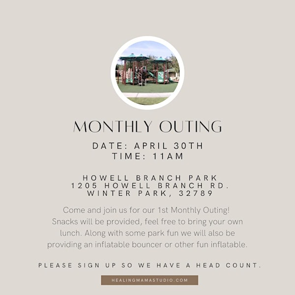 FREE Mommy and Kids Monthly Outing on April 30th