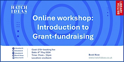 Immagine principale di Introduction to Grant Fundraising (May, Online Session) 
