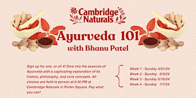 Primaire afbeelding van Ayurveda 101 with Bhanu Patel (4 Part Series)