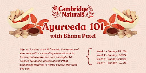 Ayurveda 101 with Bhanu Patel (4 Part Series) primary image