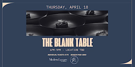 The Blank Table: April 18th Dinner primary image