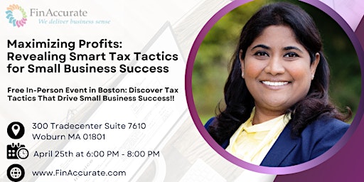 Imagem principal do evento Maximizing Profits: Smart Tax Tactics for Small Business Success