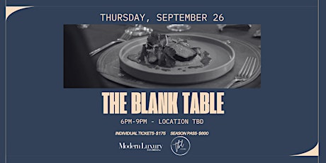 The Blank Table: September 26th Dinner primary image