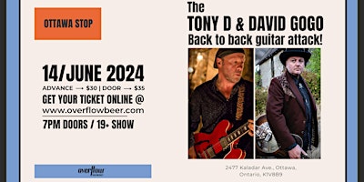 Imagem principal do evento Tony D and David Gogo - Back to Back Guitar Attack