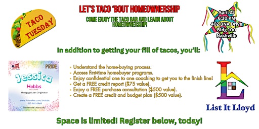 Imagem principal do evento Let's Taco 'Bout Homeownership