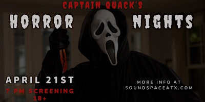 Horror Nights Monthly Frights at Captain Quackenbush's! primary image