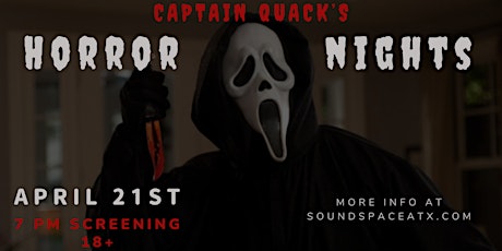 Horror Nights Monthly Frights at Captain Quackenbush's!