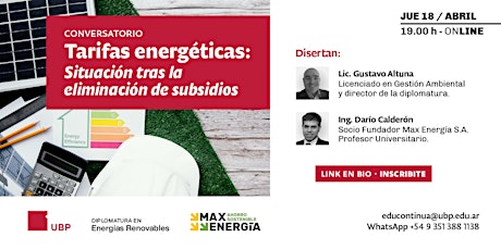 Imagem principal do evento Conversatorio | Tarifas energéticas