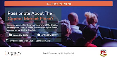 Imagem principal do evento Edmonton Capital Event - Sponsored By Stirling Capital