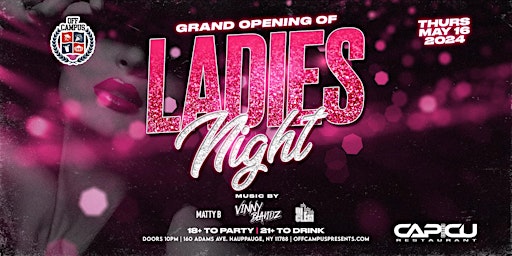 Primaire afbeelding van LADIES NIGHT @ CAPICU (18+)