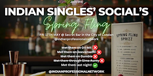 Image principale de Indian Singles’ Social - Spring Fling in London