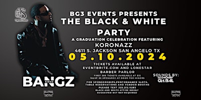 Kirko Bangz Black & White Graduation Celebration at Koronazz primary image