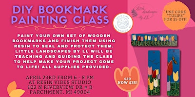 DIY Bookmark Painting Class at Resin Vibes Studio! primary image