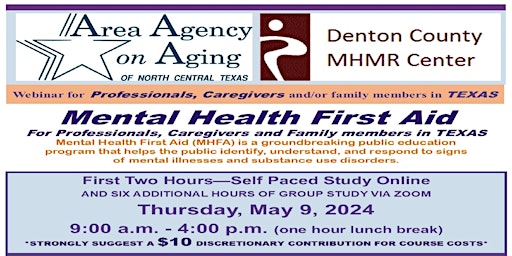 Mental Health First Aid For Professionals, Caregivers  & Family Members -TX primary image