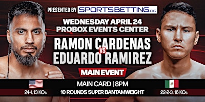 Live Boxing - Wednesday Night Fights! - April 24th - Cardenas vs Ramirez primary image