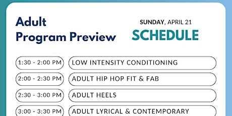 Adult Spring 2 Dance Program Preview