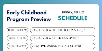 Primaire afbeelding van Early Childhood Spring 2 Dance Program Preview