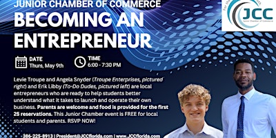 Primaire afbeelding van Becoming An Entrepreneur (Junior Chamber of Commerce)