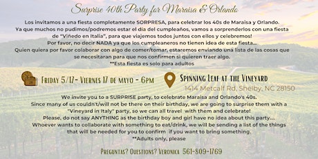 Surprise Party for Maraisa & Orlando: Italian Vineyard Fest!
