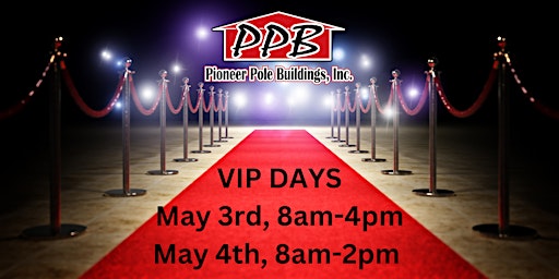 Imagem principal do evento Pioneer Pole Buildings VIP Days