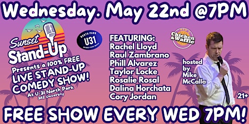 Imagen principal de Sunset Standup @ U31 hosted by Mike McCalla - May 22
