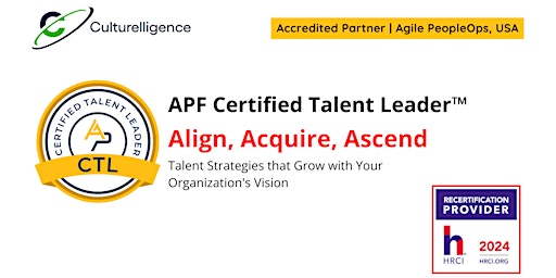 Primaire afbeelding van APF Certified Talent Leader™ (APF CTL™) | May  20-21, 2024