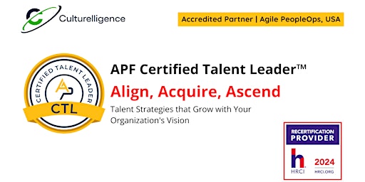 Primaire afbeelding van APF Certified Talent Leader™ (APF CTL™) | Jun 3-4, 2024