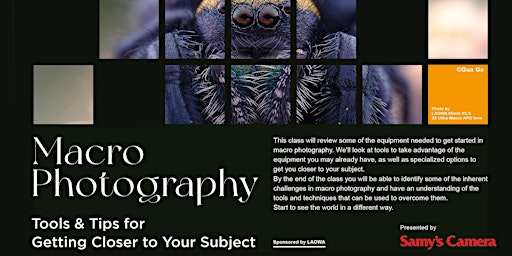 Imagen principal de Macro Photography Tools and Tips - Sponsored by LAOWA - Pasadena