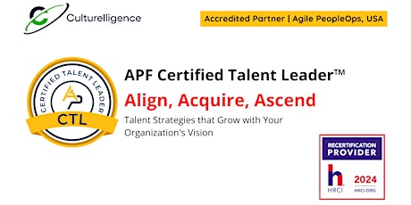 APF Certified Talent Leader™ (APF CTL™) | Aug  26-27, 2024