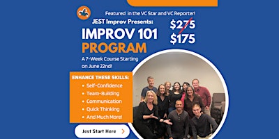 Primaire afbeelding van Jest Improv 101 Comedy Program: Jest Start Here!