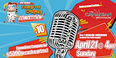 Primaire afbeelding van Sunday, April 21 @ 4pm- FunnyFest COMEDY Competition- 8 Hilarious Comedians