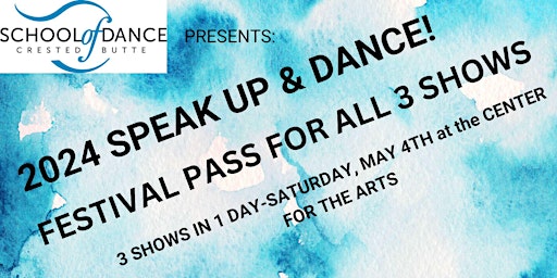 Image principale de FESTIVAL PASS-BUY ONE TICKET FOR ALL 3 SHOWS!  [Limited time offer]