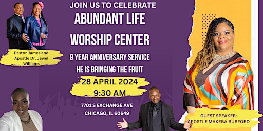 Imagem principal do evento Abundant Life Worship Center 9th Anniversary Service