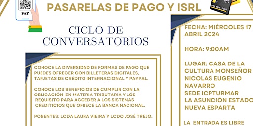 Imagen principal de Conversatorio Pasarelas de pago & ISRL