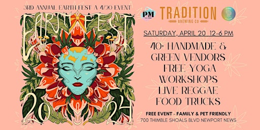 Hauptbild für 3rd Annual Earth Fest | 50+ Vendors | Free Yoga | Workshops | Live Reggae