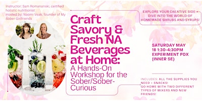 Image principale de Fresh NA Beverages at Home: A Hands-On Workshop for Sober/Sober-Curious
