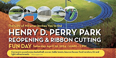 Imagen principal de Henry D. Perry Park ReOpening & Ribbon Cutting