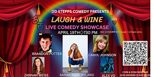 Imagen principal de Laugh & Wine Comedy Showcase in Hillcrest * FREE Tix & VIP available